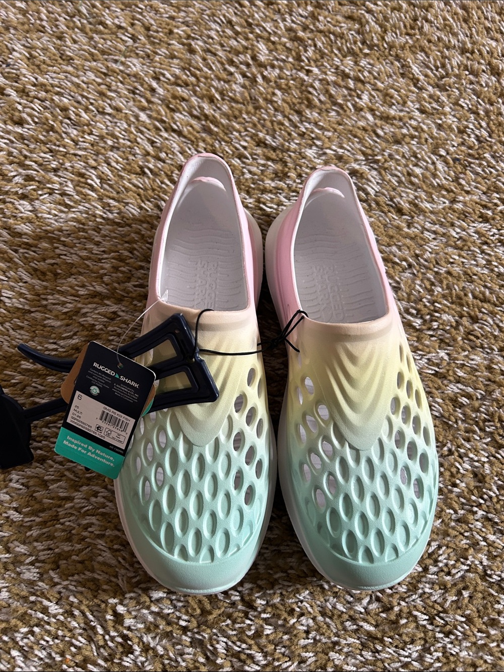 Women's Pastel Gradient Slip-On Mules in Mint, Cream & Pink